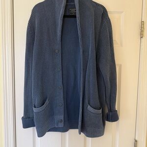Abercrombie & Fitch Men’s Slate Blue Knit Shawl Collar Cardigan